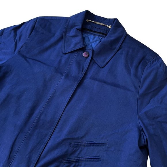 Lope (Sweden) Vintage Coated Plain Weave Fleece Lined Padded Trench Coat : L - Picture 5 of 9